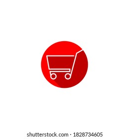 Flat shopping cart icon. Logo buy. Sale symbol - vector illustration