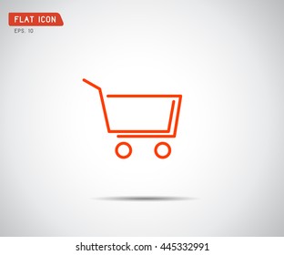 flat shopping cart icon, logo design vector illustration