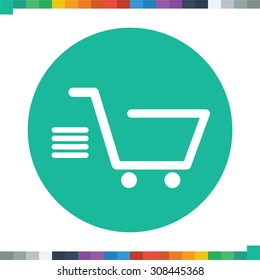 flat shopping cart icon