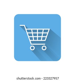 Flat shopping cart icon. Vector illustration