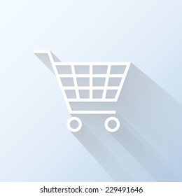 Flat shopping cart icon. Vector illustration