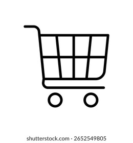 Flat Shopping Cart Icon Vector for E-Commerce and Retail.