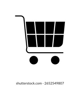 Flat Shopping Cart Icon Vector for E-Commerce and Retail.