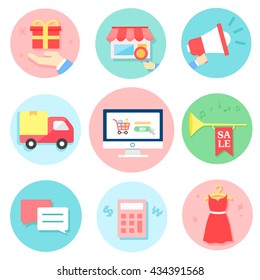 Flat shopping icon