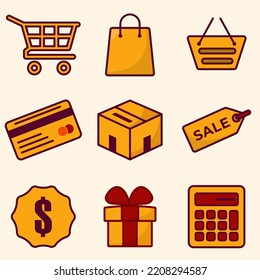 Flaches Shopping-Icon Illustration Design