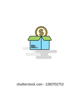 Flat Shopping  Icon. Vector