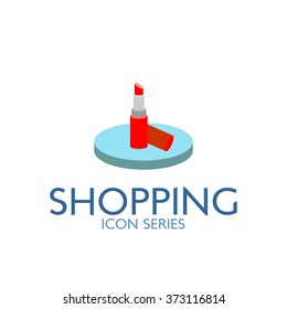 Flat Shopping Icon. Vector Illustration. 