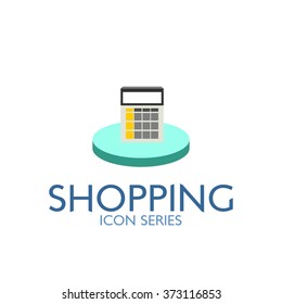 Flat Shopping Icon. Vector Illustration. Calculator icon