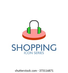 Flat Shopping Icon. Vector Illustration. headphone for music