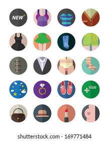 Flat shopping icons