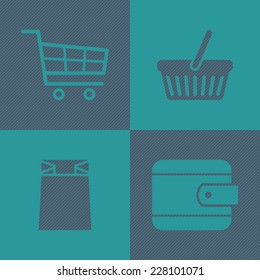Flat shopping icons vector illustration