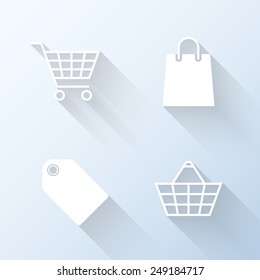 Flat Shopping Icons. Vector Illustration