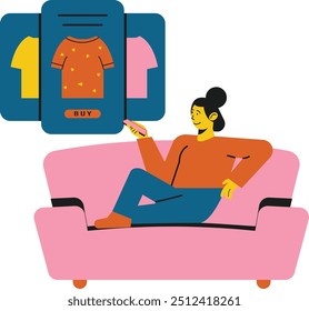 Ilustración vectorial de compras en línea