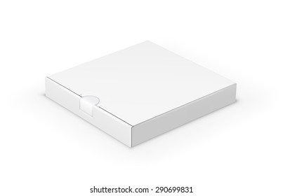 Flat short blank box with place for your design. Vector template