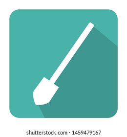 Flat shovel icon vector illustration with color background 