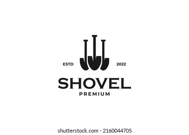 Flat shovel logo design vector template illustration