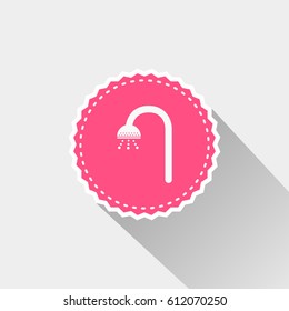 flat shower icon with long shadow