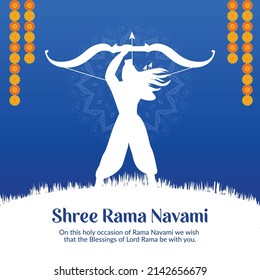 Flat Shree Ram Navami Indian Festival Banner Design Vorlage.