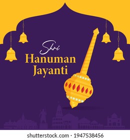 Flat shri Hanuman Jayanti banner design template. Vector graphic illustration.
