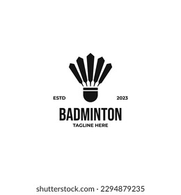 Flat shuttlecock badminton logo design vector illustration idea