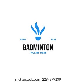 Flat shuttlecock badminton logo design vector illustration idea
