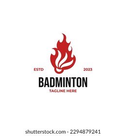 Flat shuttlecock badminton logo design vector illustration idea