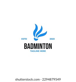 Flat shuttlecock badminton logo design vector illustration idea