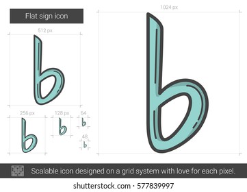 Flat sign vector line icon isolated on white background. Flat sign line icon for infographic, website or app. Scalable icon designed on a grid system.