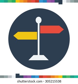 Flat signpost icon.