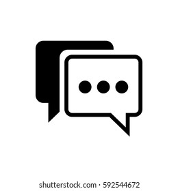 Flat silhouette chat icon