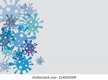 Flat silhouette design blue coronavirus element transparency have blank space, for coronavirus, COVID-19 