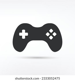 
Vector de icono de gamepad de silueta plana 