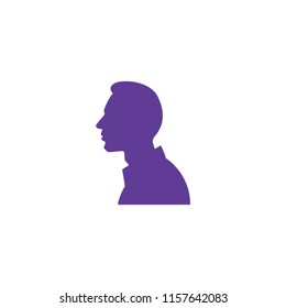 Flat silhouette of a man, vector illustration, logo, icon, element, side view