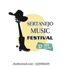 flat silhouette sertanejo music festival