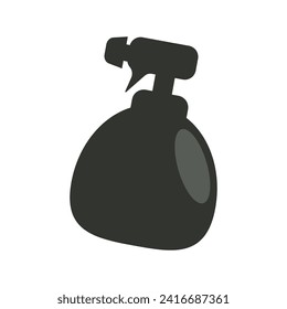 Silueta plana de una botella de spray sobre un fondo blanco.