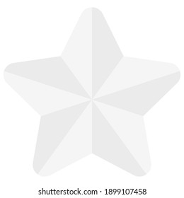 Flat silver rounded star icon isolated on a white background. Vector illustration.