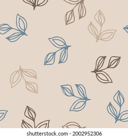 Flat simple abstract floral pattern for decoration. Isolated stock vector illustration with a clipping mask. 