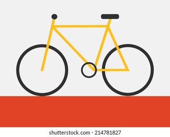 Flat simple bike, vector illustration