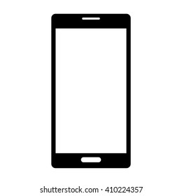 Flat Simple black Vector icon - smart phone