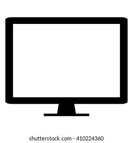 Flat Simple black Vector icon - Computer monitor screen 