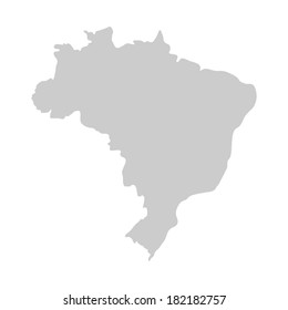 Flat simple Brazil map, vector background illustration