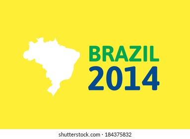 Flat simple Brazil map, vector background illustration