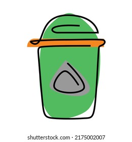 Flat simple cartoon style of a Trash bin icon vector symbol. Environtmental and ecological concept design.  