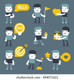 Flat Simple Characters two friends for use in design