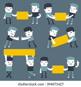 Flat Simple Characters two friends for use in design