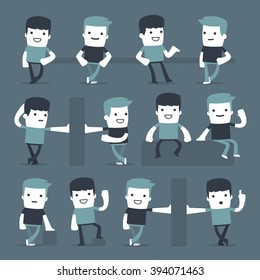 Flat Simple Characters two friends for use in design