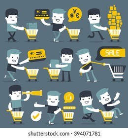 Flat Simple Characters two friends for use in design