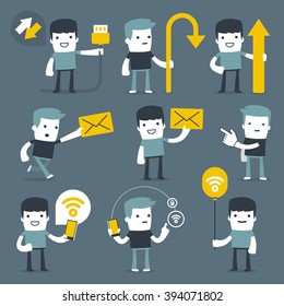 Flat Simple Characters two friends for use in design