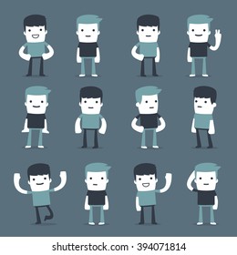 Flat Simple Characters two friends for use in design