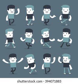 Flat Simple Characters two friends for use in design